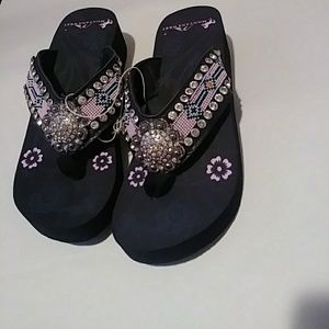 Montana West Aztec Indian Beaded Sandals
